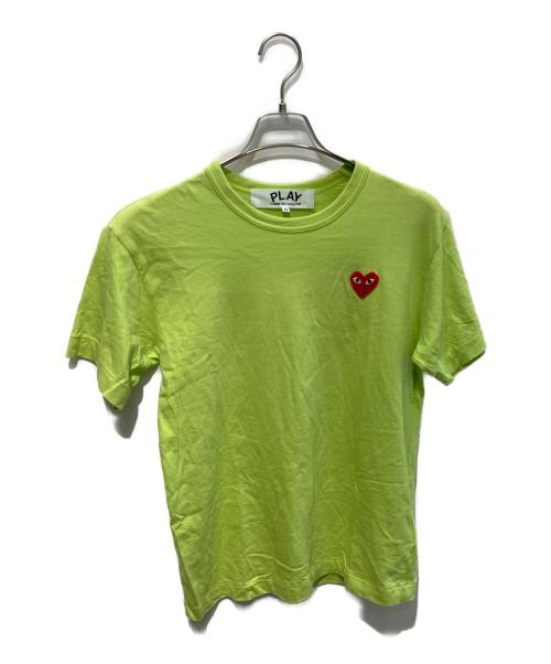 PLAY COMME des GARCONS（プレイコムデギャルソン）PLAY COMME des GARCONS (プレイコムデギャルソン) ハートワッペンTEE 黄緑 サイズ:Mの古着・服飾アイテム