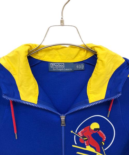 POLO RALPH LAUREN（ポロ・ラルフローレン）POLO RALPH LAUREN (ポロ・ラルフローレン) DOWNHILL SKI ZIP HOODIE ブルー×イエロー サイズ:XSの古着・服飾アイテム