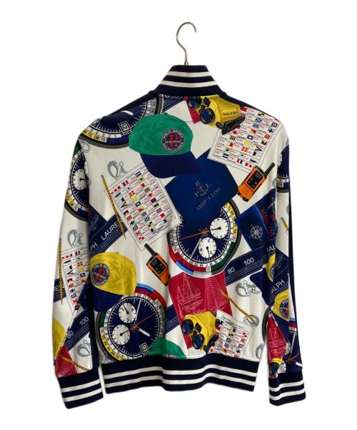 POLO RALPH LAUREN（ポロ・ラルフローレン）POLO RALPH LAUREN (ポロ・ラルフローレン) Printed cotton bomber jacket ホワイト×ネイビー サイズ:S 未使用品の古着・服飾アイテム