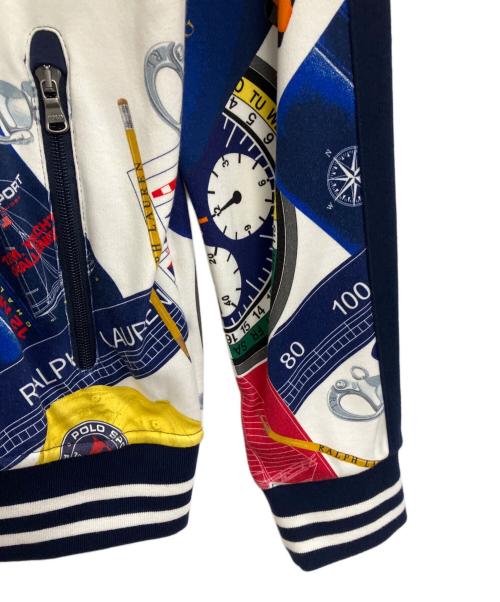 POLO RALPH LAUREN（ポロ・ラルフローレン）POLO RALPH LAUREN (ポロ・ラルフローレン) Printed cotton bomber jacket ホワイト×ネイビー サイズ:S 未使用品の古着・服飾アイテム