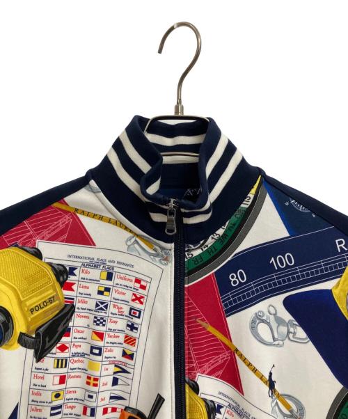 POLO RALPH LAUREN（ポロ・ラルフローレン）POLO RALPH LAUREN (ポロ・ラルフローレン) Printed cotton bomber jacket ホワイト×ネイビー サイズ:S 未使用品の古着・服飾アイテム