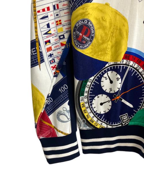 POLO RALPH LAUREN（ポロ・ラルフローレン）POLO RALPH LAUREN (ポロ・ラルフローレン) Printed cotton bomber jacket ホワイト×ネイビー サイズ:S 未使用品の古着・服飾アイテム