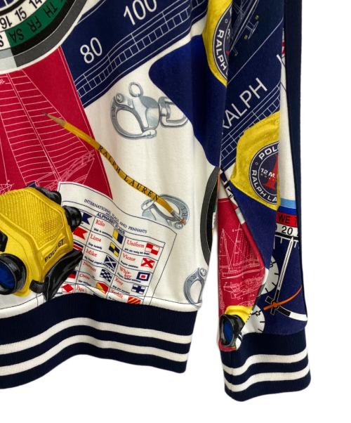 POLO RALPH LAUREN（ポロ・ラルフローレン）POLO RALPH LAUREN (ポロ・ラルフローレン) Printed cotton bomber jacket ホワイト×ネイビー サイズ:S 未使用品の古着・服飾アイテム