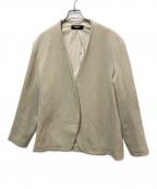 1PIU1UGUALE3 RELAXウノピゥウノウグァーレトレ リラックス）の古着「ノーカラー鹿の子ニットジャケット」｜ベージュ