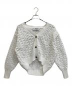 THREE DOTSスリードッツ）の古着「スポンジースムース メッシュカーディガン」｜ホワイト