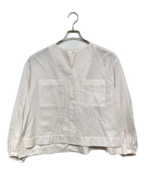 ebure（エブール）ebure (エブール) ドライウールジョーゼットブラウス アイボリー サイズ:38の古着・服飾アイテム
