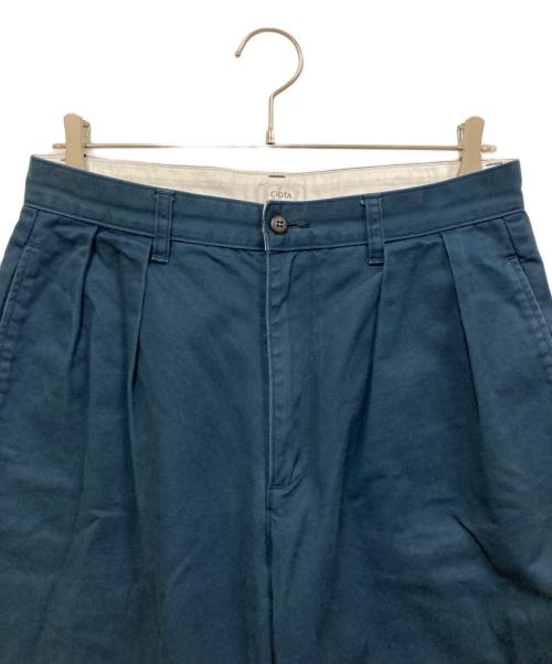 CIOTA（シオタ）CIOTA (シオタ) ツータック チノ ワイド テーパード パンツ ネイビー サイズ:SIZE 5の古着・服飾アイテム