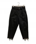 Shebaシーバ）の古着「ウエストベルト デニムパンツ」｜ブラック