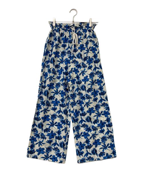 Demi-Luxe Beams（デミルクス ビームス）Demi-Luxe BEAMS (デミルクス ビームス) コットンシルク ギャザーパンツ ブルー サイズ:38の古着・服飾アイテム