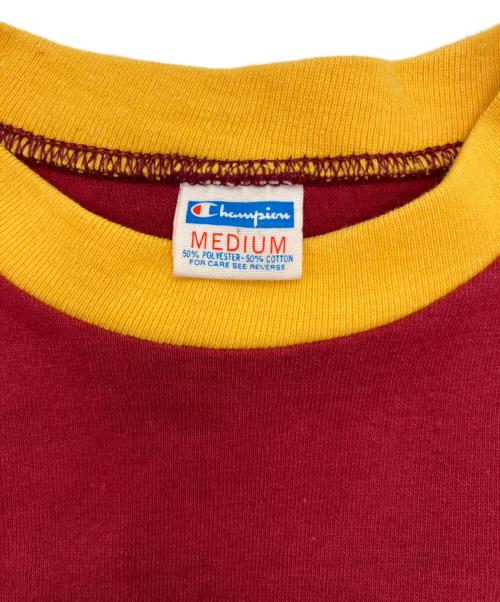 Champion（チャンピオン）Champion (チャンピオン) 半袖Tシャツ  70s USA製 バータグ エンジ サイズ:Mの古着・服飾アイテム