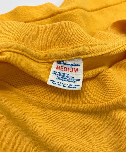 Champion（チャンピオン）Champion (チャンピオン) 半袖Tシャツ　80s USA製 トリコタグ イエロー サイズ:Mの古着・服飾アイテム