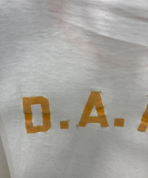 Champion（チャンピオン）Champion (チャンピオン) 染み込みプリント リンガーTシャツ　 60s プロダクツタグ ホワイト×イエロー サイズ:XLの古着・服飾アイテム