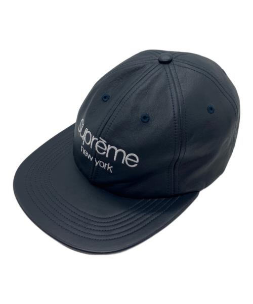 SUPREME（シュプリーム）SUPREME (シュプリーム) Leather Classic Logo 6panel cap ネイビーの古着・服飾アイテム