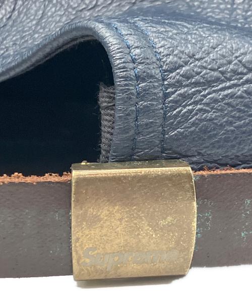 SUPREME（シュプリーム）SUPREME (シュプリーム) Leather Classic Logo 6panel cap ネイビーの古着・服飾アイテム