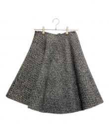 PRADA（プラダ）の古着「ツイードフレアスカート」｜ブラック