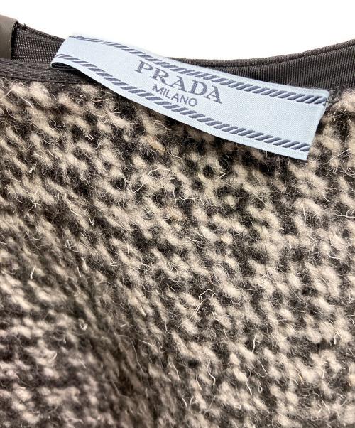 PRADA（プラダ）PRADA (プラダ) ツイードフレアスカート ブラック サイズ:38の古着・服飾アイテム