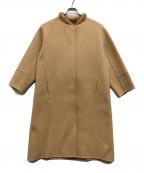 DRAWERドゥロワー）の古着「ウールカシミヤ2WAYノーカラーコート」｜ベージュ
