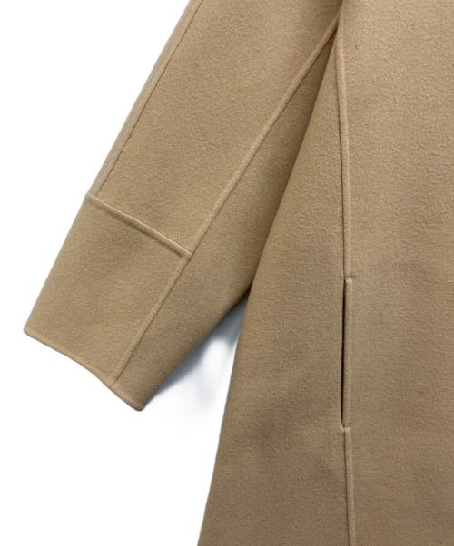 DRAWER（ドゥロワー）DRAWER (ドゥロワー) ウールカシミヤ2WAYノーカラーコート ベージュ サイズ:34の古着・服飾アイテム
