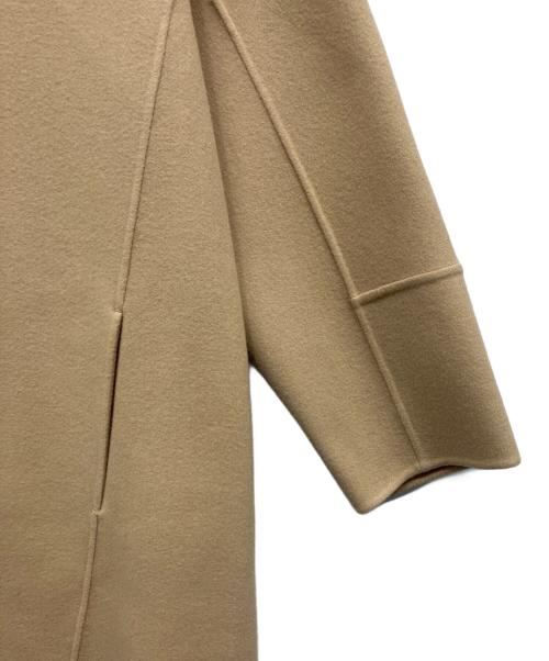DRAWER（ドゥロワー）DRAWER (ドゥロワー) ウールカシミヤ2WAYノーカラーコート ベージュ サイズ:34の古着・服飾アイテム