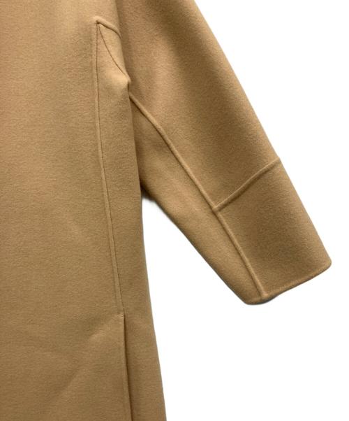 DRAWER（ドゥロワー）DRAWER (ドゥロワー) ウールカシミヤ2WAYノーカラーコート ベージュ サイズ:34の古着・服飾アイテム