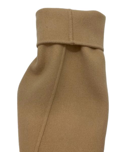 DRAWER（ドゥロワー）DRAWER (ドゥロワー) ウールカシミヤ2WAYノーカラーコート ベージュ サイズ:34の古着・服飾アイテム
