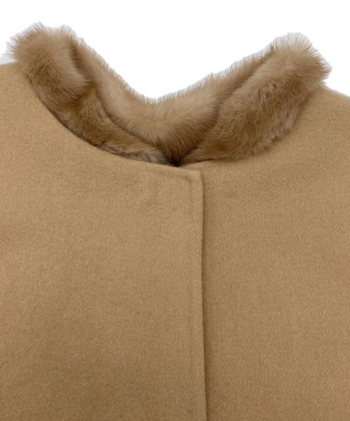 DRAWER（ドゥロワー）DRAWER (ドゥロワー) ウールカシミヤ2WAYノーカラーコート ベージュ サイズ:34の古着・服飾アイテム