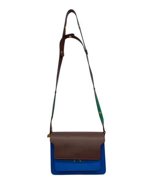 MARNI（マルニ）MARNI (マルニ) カーフスキントランクショルダーバッグ　TRUNK　トランク ブルーの古着・服飾アイテム