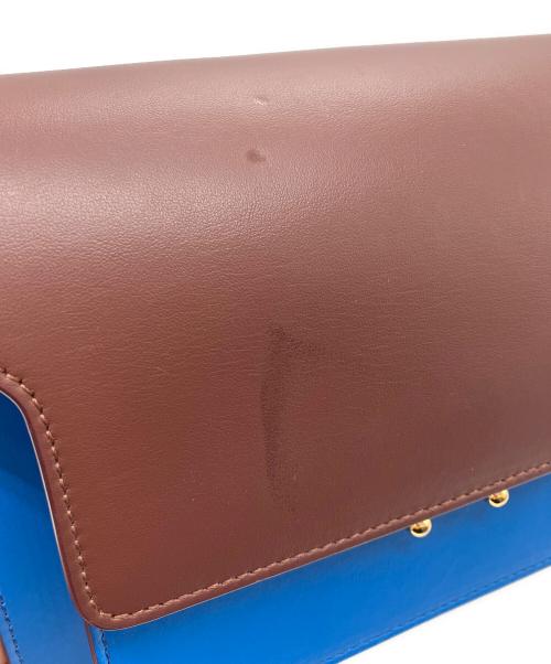 MARNI（マルニ）MARNI (マルニ) カーフスキントランクショルダーバッグ　TRUNK　トランク ブルーの古着・服飾アイテム