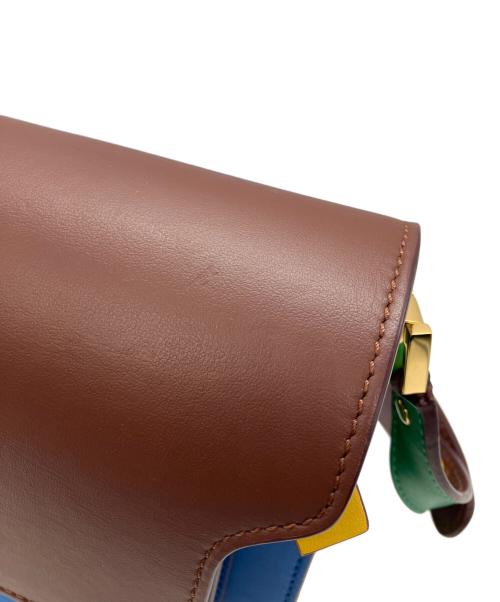 MARNI（マルニ）MARNI (マルニ) カーフスキントランクショルダーバッグ　TRUNK　トランク ブルーの古着・服飾アイテム