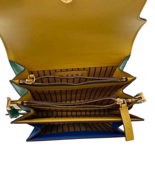 MARNI（マルニ）MARNI (マルニ) カーフスキントランクショルダーバッグ　TRUNK　トランク ブルーの古着・服飾アイテム