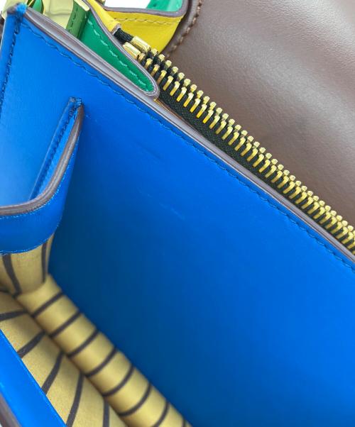 MARNI（マルニ）MARNI (マルニ) カーフスキントランクショルダーバッグ　TRUNK　トランク ブルーの古着・服飾アイテム