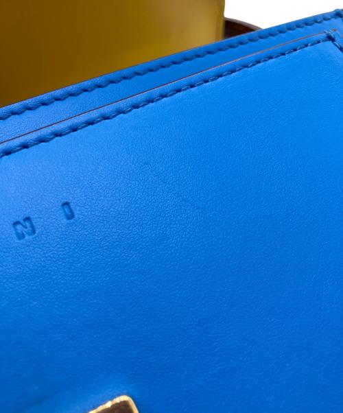 MARNI（マルニ）MARNI (マルニ) カーフスキントランクショルダーバッグ　TRUNK　トランク ブルーの古着・服飾アイテム