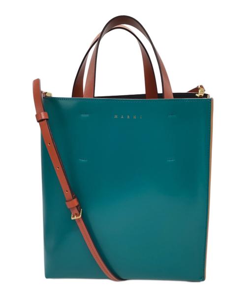 MARNI（マルニ）MARNI (マルニ) MUSEO 2WAYトートバッグ ブルーの古着・服飾アイテム