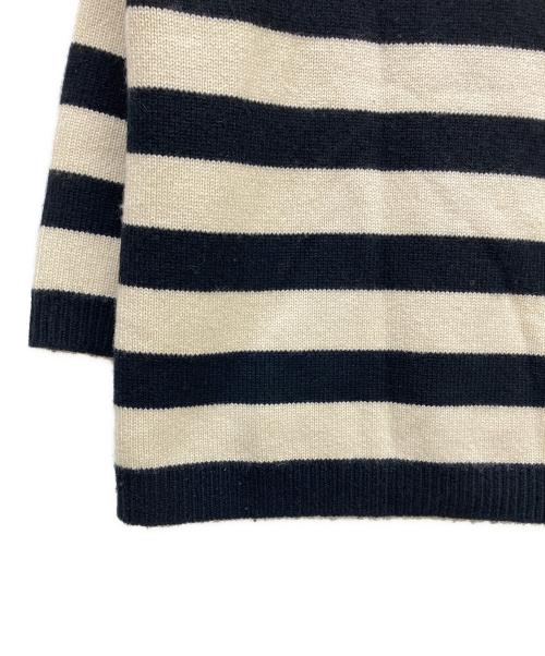 DRAWER（ドゥロワー）DRAWER (ドゥロワー) カシミヤウールボーダーニット ベージュ×ブラック サイズ:1の古着・服飾アイテム