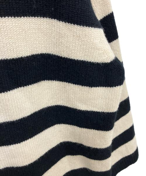 DRAWER（ドゥロワー）DRAWER (ドゥロワー) カシミヤウールボーダーニット ベージュ×ブラック サイズ:1の古着・服飾アイテム