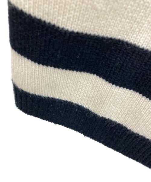 DRAWER（ドゥロワー）DRAWER (ドゥロワー) カシミヤウールボーダーニット ベージュ×ブラック サイズ:1の古着・服飾アイテム