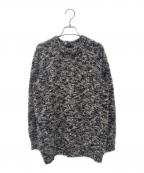 DRAWERドゥロワー）の古着「ウールカシミヤミックスニット」｜ブラック×ホワイト