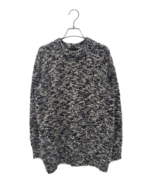 DRAWER（ドゥロワー）DRAWER (ドゥロワー) ウールカシミヤミックスニット ブラック×ホワイト サイズ:2の古着・服飾アイテム