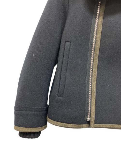 DRAWER（ドゥロワー）DRAWER (ドゥロワー) ウールメルトン ファーカラーブルゾン ブラック サイズ:38の古着・服飾アイテム