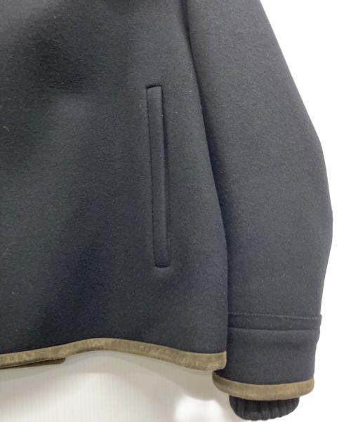DRAWER（ドゥロワー）DRAWER (ドゥロワー) ウールメルトン ファーカラーブルゾン ブラック サイズ:38の古着・服飾アイテム