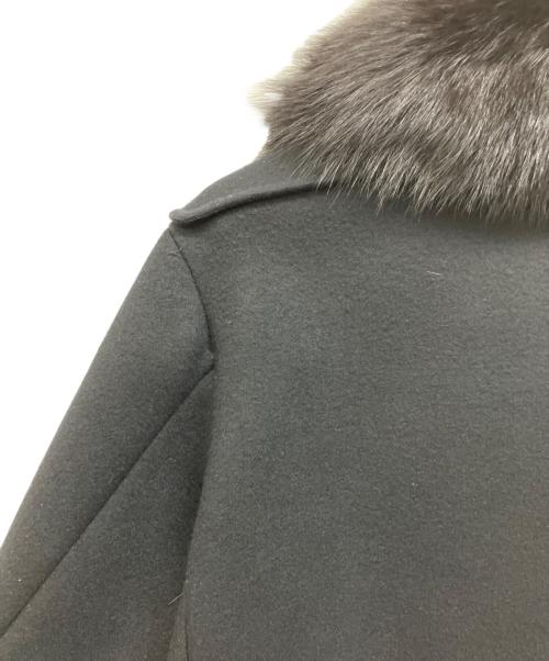 DRAWER（ドゥロワー）DRAWER (ドゥロワー) ウールメルトン ファーカラーブルゾン ブラック サイズ:38の古着・服飾アイテム