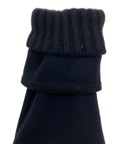 DRAWER（ドゥロワー）DRAWER (ドゥロワー) ウールメルトン ファーカラーブルゾン ブラック サイズ:38の古着・服飾アイテム