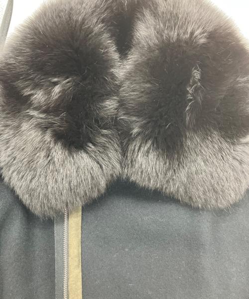 DRAWER（ドゥロワー）DRAWER (ドゥロワー) ウールメルトン ファーカラーブルゾン ブラック サイズ:38の古着・服飾アイテム