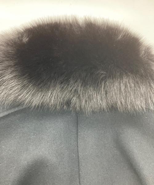 DRAWER（ドゥロワー）DRAWER (ドゥロワー) ウールメルトン ファーカラーブルゾン ブラック サイズ:38の古着・服飾アイテム