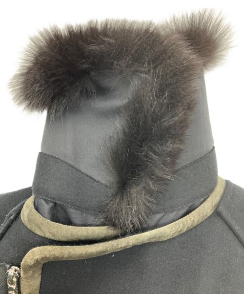 DRAWER（ドゥロワー）DRAWER (ドゥロワー) ウールメルトン ファーカラーブルゾン ブラック サイズ:38の古着・服飾アイテム