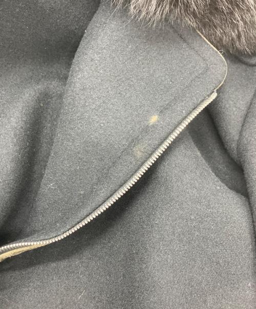 DRAWER（ドゥロワー）DRAWER (ドゥロワー) ウールメルトン ファーカラーブルゾン ブラック サイズ:38の古着・服飾アイテム