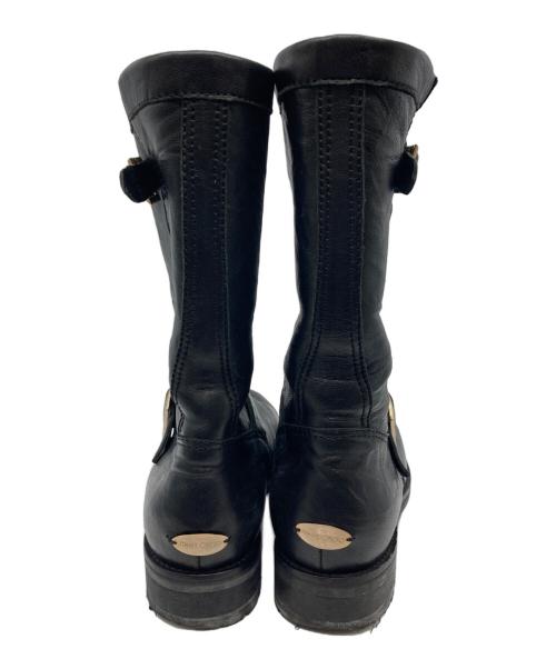 JIMMY CHOO（ジミーチュウ）JIMMY CHOO (ジミーチュウ) バイカーブーツ ブラック サイズ:371/2の古着・服飾アイテム