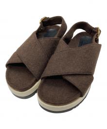 MARNI（マルニ）の古着「フェルトクロスサンダル」｜ブラウン