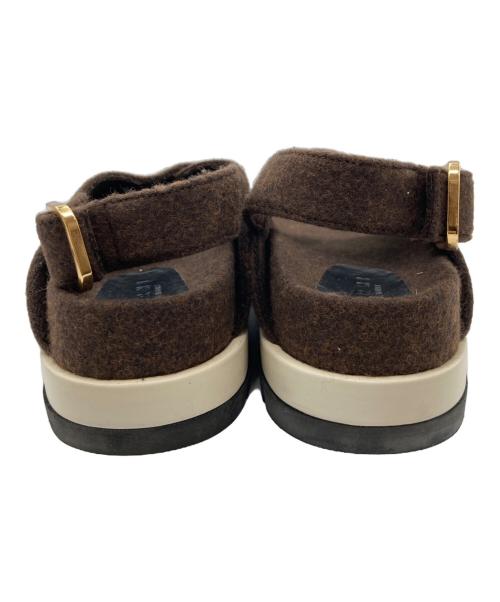 MARNI（マルニ）MARNI (マルニ) フェルトクロスサンダル ブラウン サイズ:38の古着・服飾アイテム
