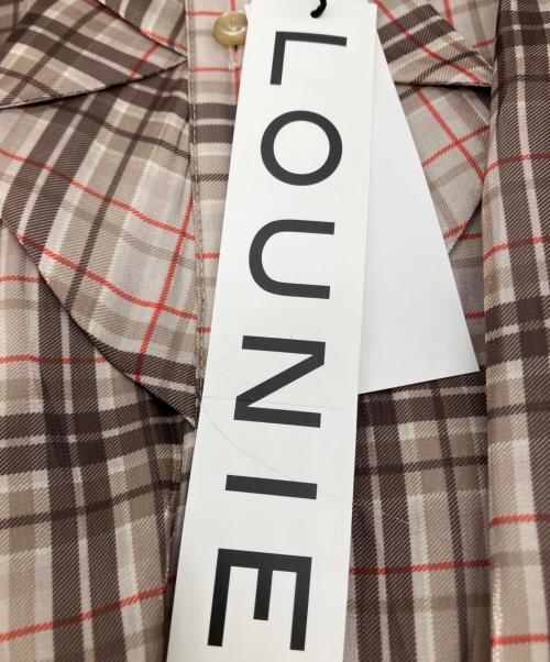 LOUNIE（ルーニー）LOUNIE (ルーニー) フリルチェックシャツ ベージュ サイズ:38 未使用品の古着・服飾アイテム